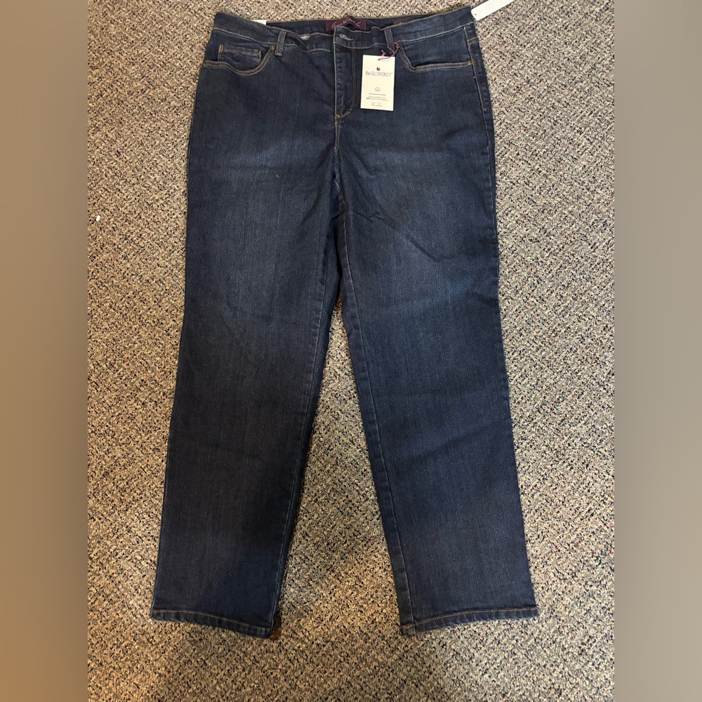 GLORIA VANDERBILT NWT SZ 16W THE AMANDA SLIMMING JEAN STRAIGHT LEG DARK WASH